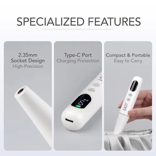 GAOY Cordless Nail Drill White | Rechargeable Electric Nail File with LED Display thumbnail 5