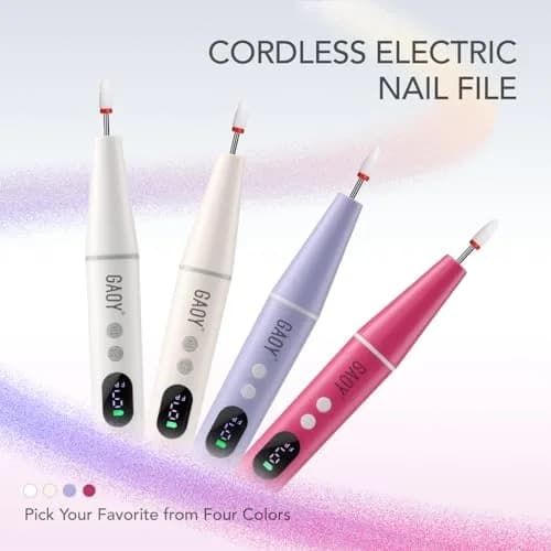 GAOY Cordless Nail Drill White | Rechargeable Electric Nail File with LED Display thumbnail 6