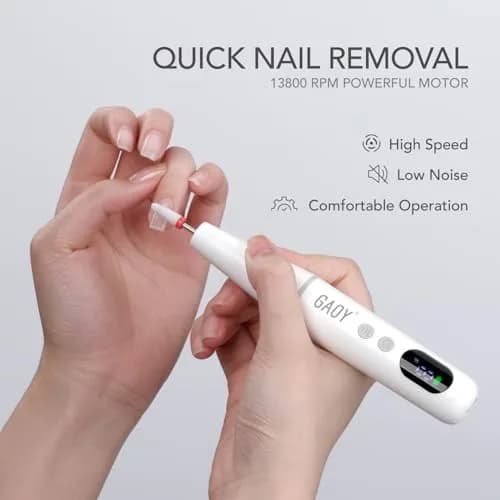 GAOY Cordless Nail Drill White | Rechargeable Electric Nail File with LED Display thumbnail 2