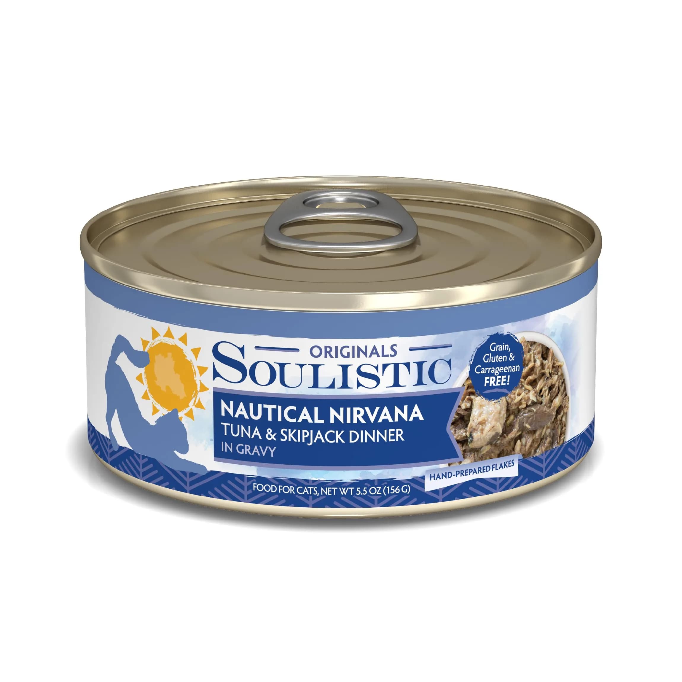 Soulistic Originals Wet Cat Food Nautical Nirvana Tuna & Skipjack 5.5oz Can Pack of 8 | Ocean-Inspired Nourishment