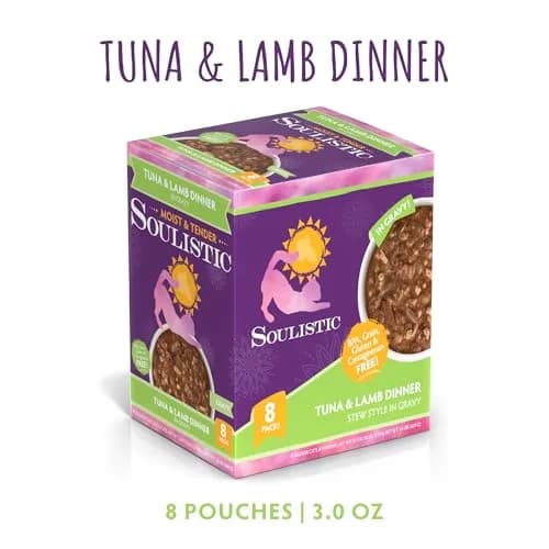 Soulistic Moist and Tender, Tuna and Lamb Dinner in Gravy, 3oz Pouch | High-Quality Cat Food with Natural Hydration thumbnail 2