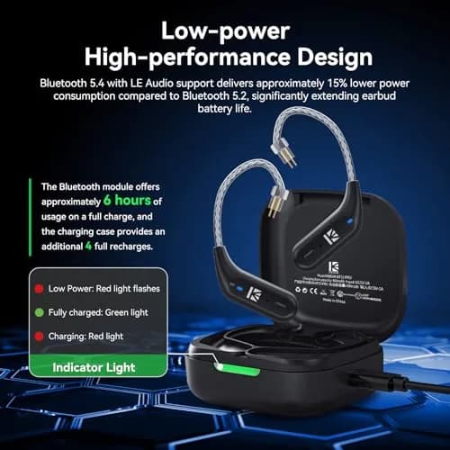 EZ EAR KBEAR BT15 PRO Bluetooth Adapter 2PIN | Seamless Bluetooth 5.4 Connectivity (70-120 chars) thumbnail 8