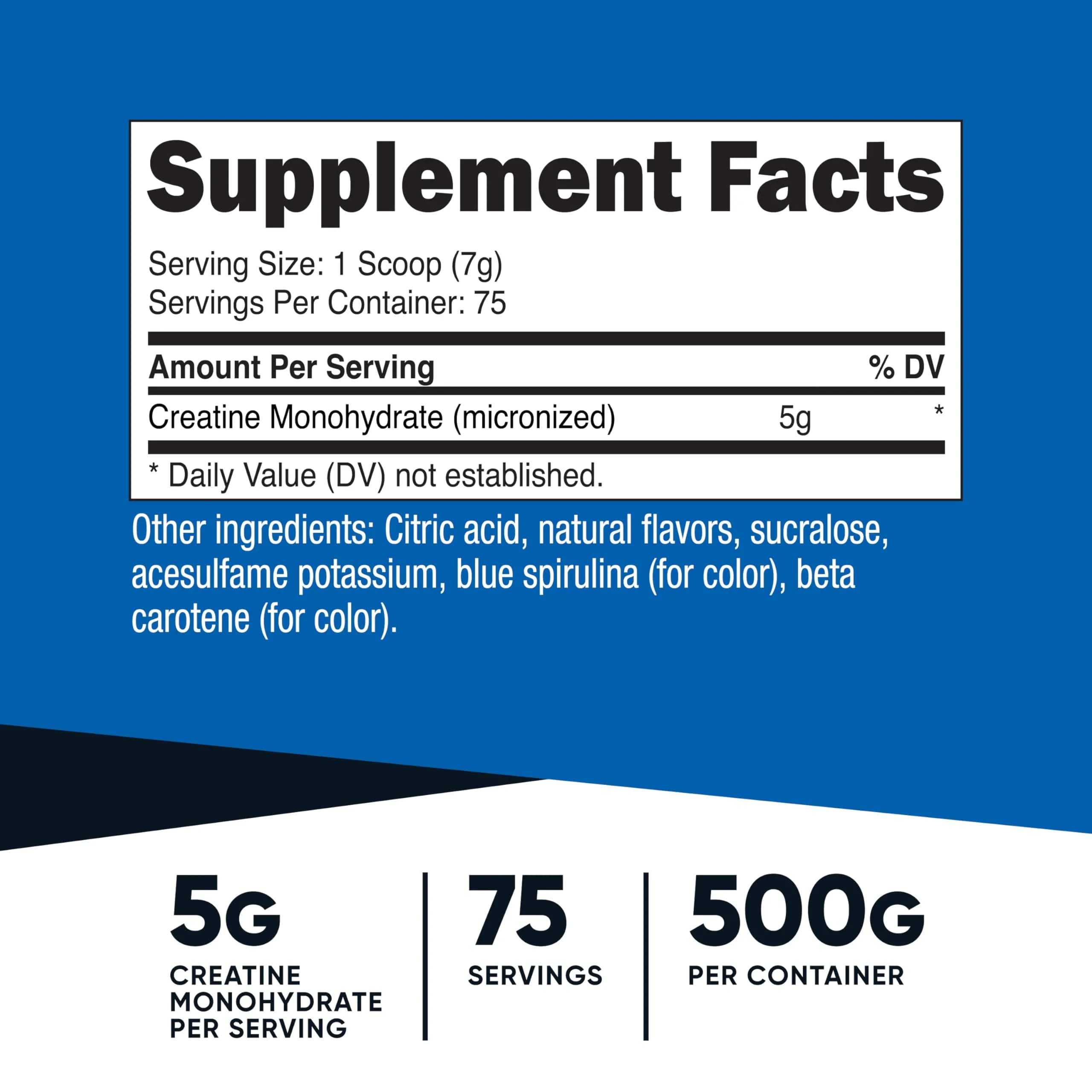 Nutricost Micronized Creatine Monohydrate Powder Coastal Explosion 500g | Vegan Gluten-Free Nutritional Supplement - view 2