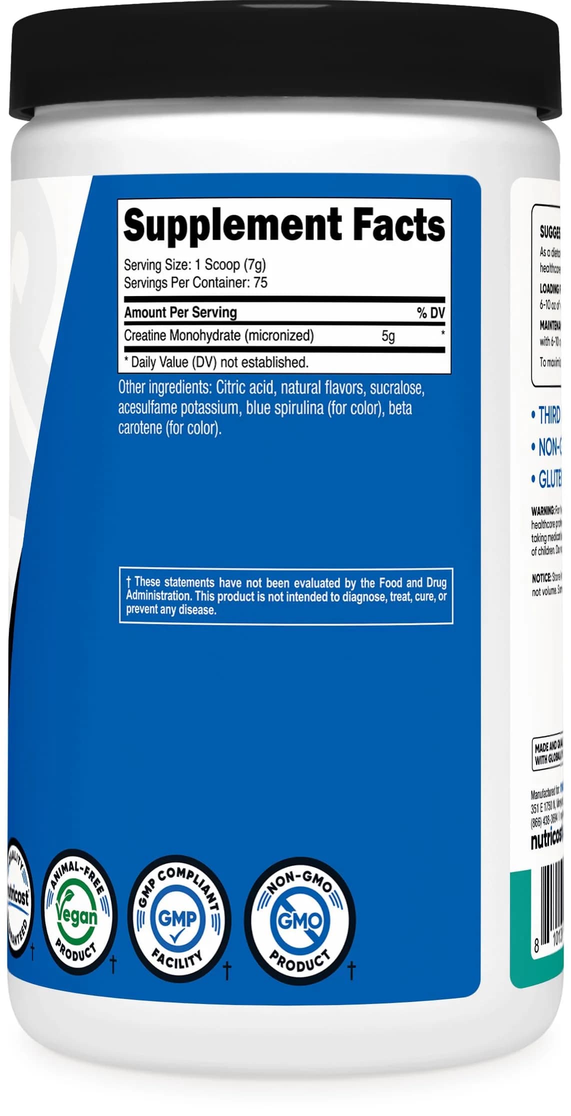 Nutricost Micronized Creatine Monohydrate Powder Coastal Explosion 500g | Vegan Gluten-Free Nutritional Supplement - view 5