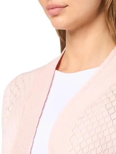 Sweater Women's ¾ Sleeve Cropped Solid Knit Cardigan | Blush, Medium thumbnail 3