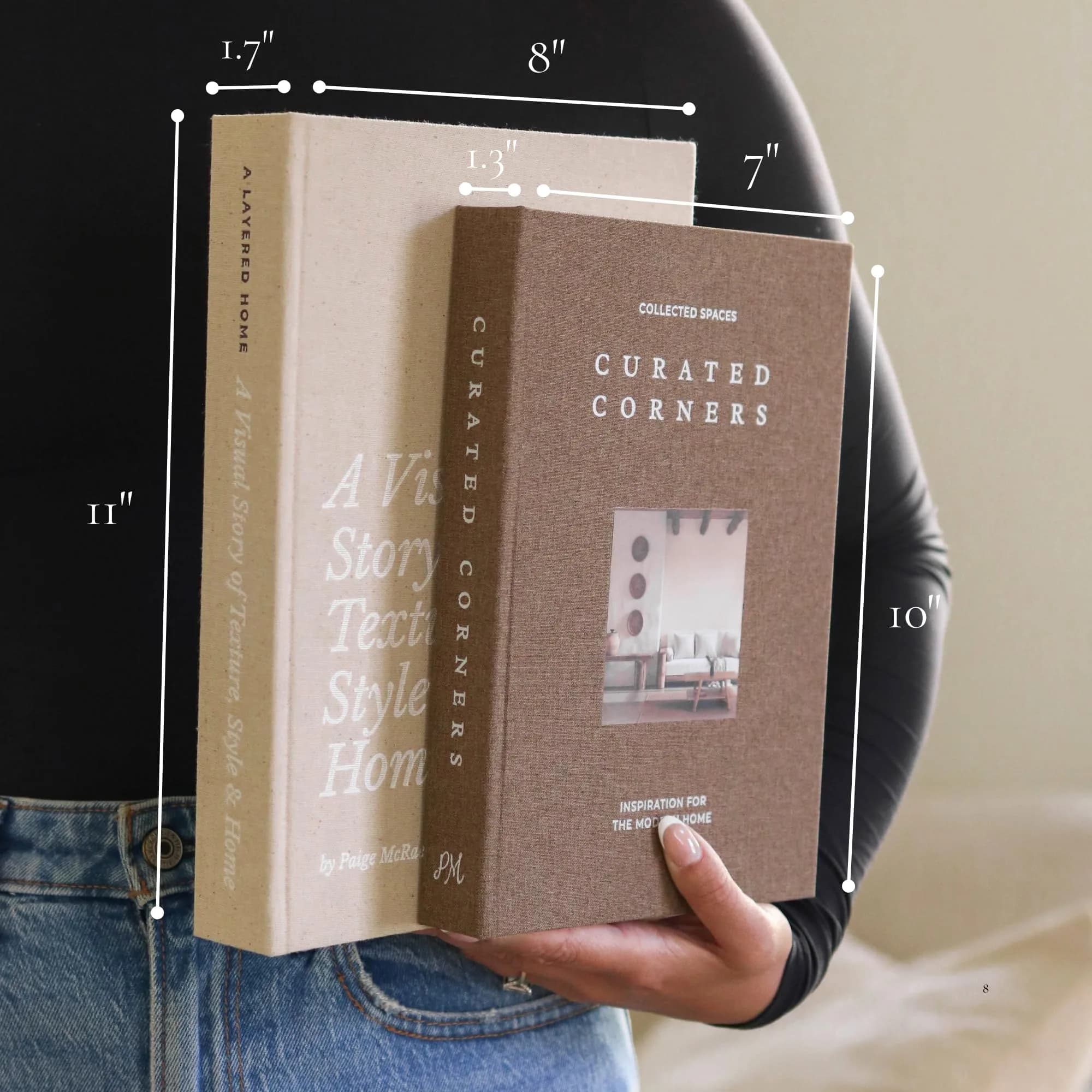 Paige McRae Home & Decor Linen Decorative Books Set | 27.9 x 20.3 cm (11x8") & 25.4 x 17.8 cm (10x7") - view 5