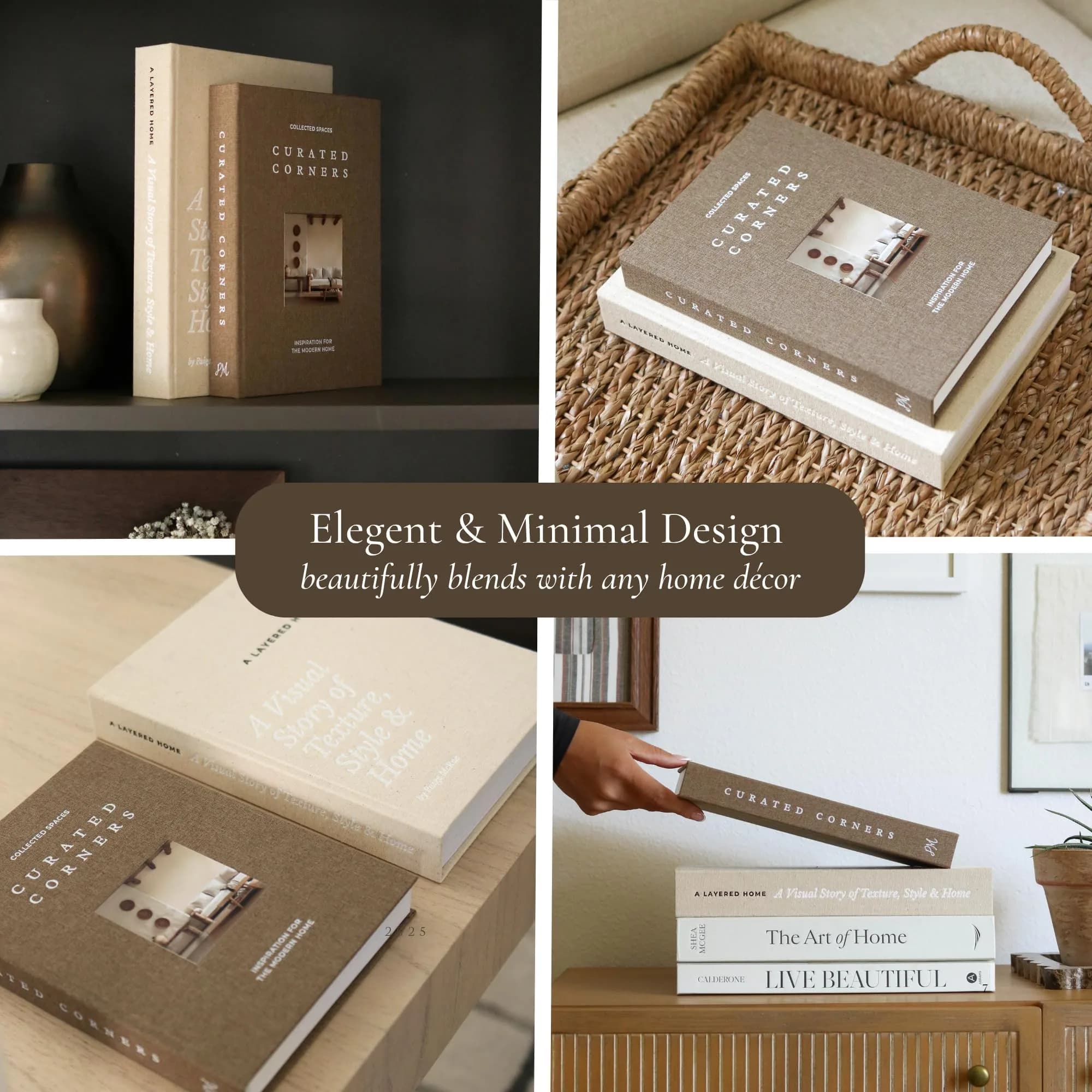 Paige McRae Home & Decor Linen Decorative Books Set | 27.9 x 20.3 cm (11x8") & 25.4 x 17.8 cm (10x7") - view 7