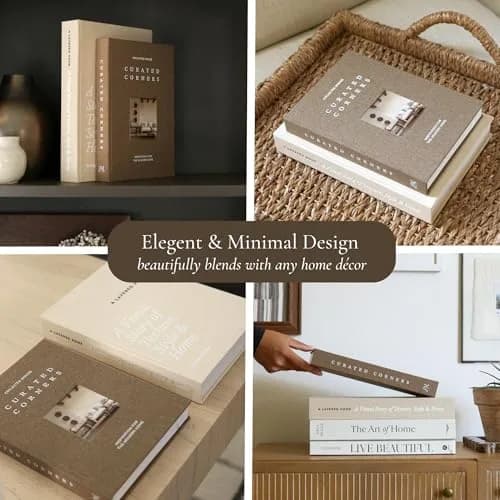 Paige McRae Home & Decor Linen Decorative Books Set | 27.9 x 20.3 cm (11x8") & 25.4 x 17.8 cm (10x7") thumbnail 7