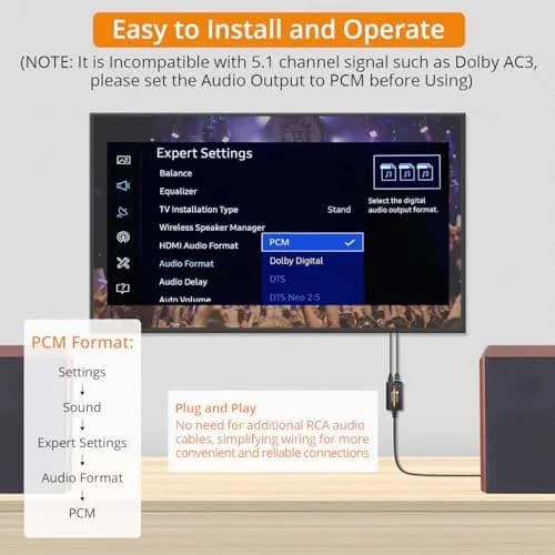 Neoteck 192kHz DAC Converter with 1.8m Optical to RCA Cable | High-Fidelity Audio Conversion thumbnail 5