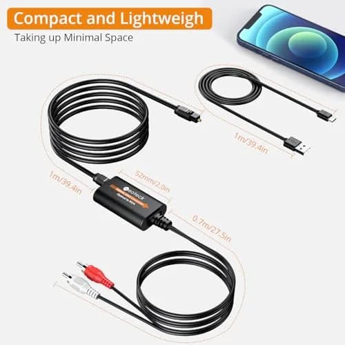 Neoteck 192kHz DAC Converter with 1.8m Optical to RCA Cable | High-Fidelity Audio Conversion thumbnail 7