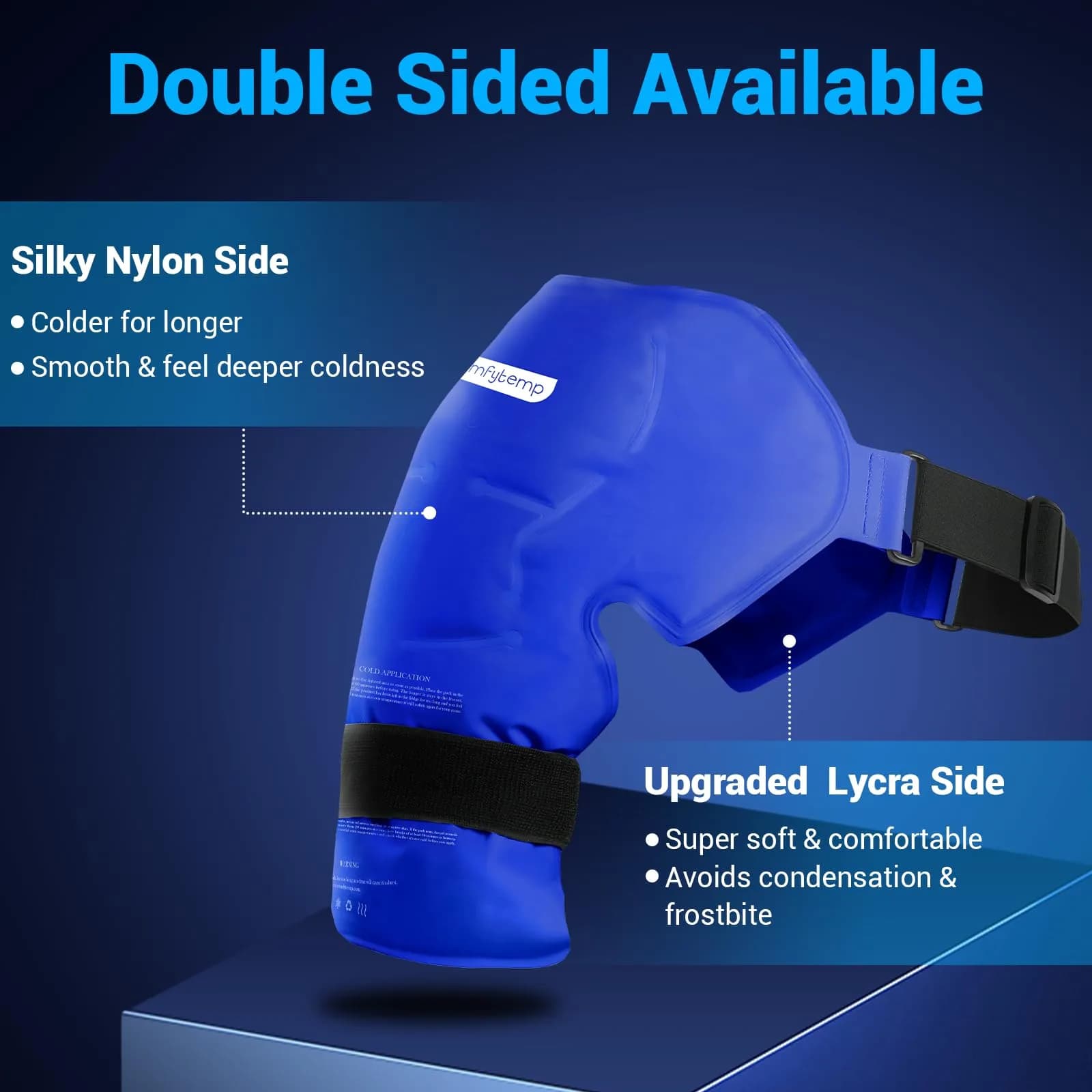Comfytemp Shoulder Ice Pack Wrap with Dual-Fabric Design for Rotator Cuff Therapy (Large/X-Large, Dark Blue) | USA-Sourced Pain Relief - view 5