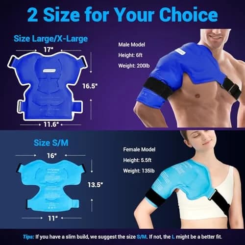 Comfytemp Shoulder Ice Pack Wrap with Dual-Fabric Design for Rotator Cuff Therapy (Large/X-Large, Dark Blue) | USA-Sourced Pain Relief thumbnail 2