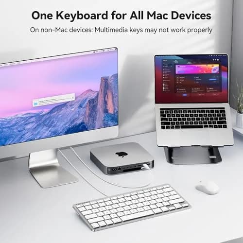 TECKNET Wired Keyboard for MacOS Devices with Dual Interface, Slim Mac Keyboard, Comfortable Ergonomic Typing Angle & Stable Connection for PC/Laptop, Compatible with MacBook, iMac, Mac mini/Pro (White, 78 Keys) thumbnail 7