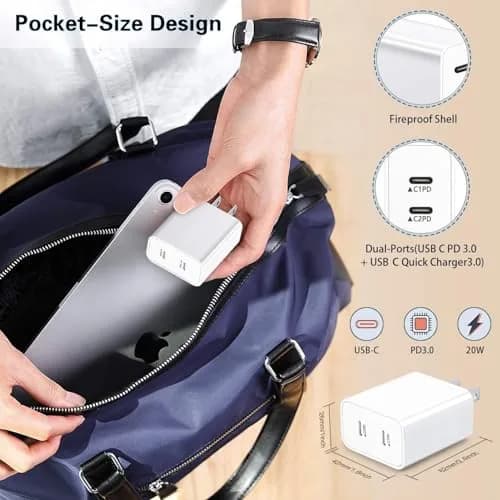 BikeAnything USB C Charger Block 20W | Dual Port Fast Charging for iPhone & iPad thumbnail 7