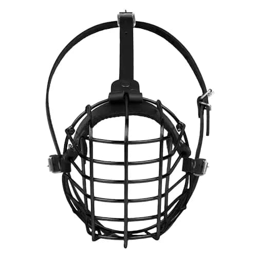 BUDKAS German Shepherd Dog Muzzle Metal Basket Size L | Adjustable Durable Leather Straps thumbnail 7