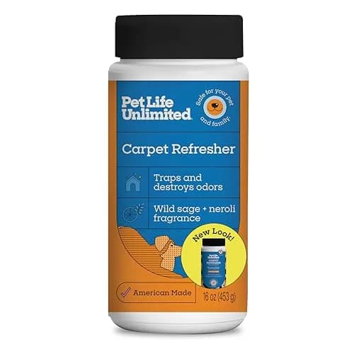 Pet Life Unlimited Carpet Deodorizer Powder 16 oz (454 g) | Plant-Based Wild Sage & Neroli Scent thumbnail 1