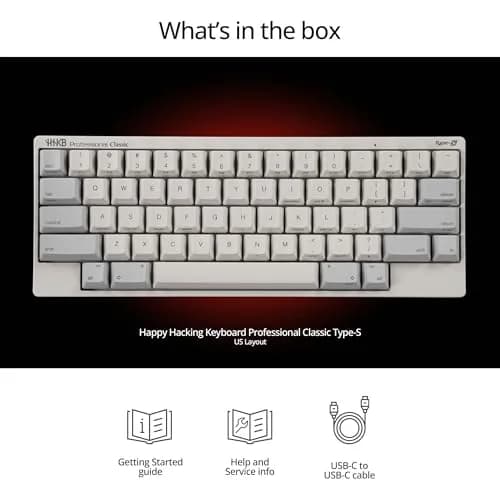 HHKB Happy Hacking Keyboard Professional Classic Type-S White | Silent Topre Switches, Compact 60-Key Layout thumbnail 6