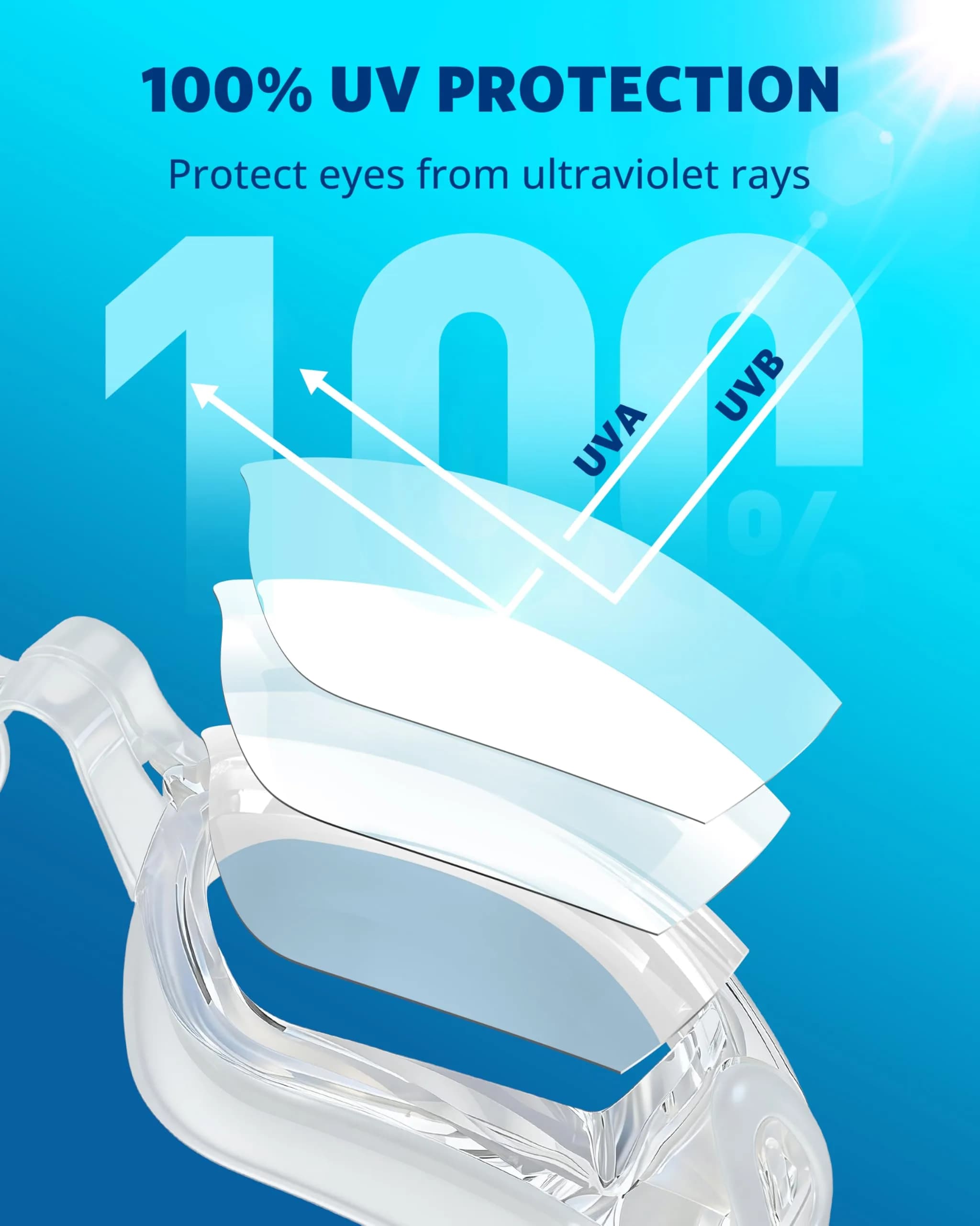 Aegend Swim Goggles No Leaking Full Protection Adult Youth | Anti-Fog UV Protection Clear Lens - view 2