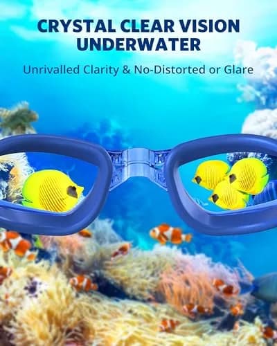 Aegend Swim Goggles, Sapphire Blue Clear Anti-Fog & UV Protection, 180° Panoramic View | Leakproof Silicone Seal for Adults & Youth thumbnail 5
