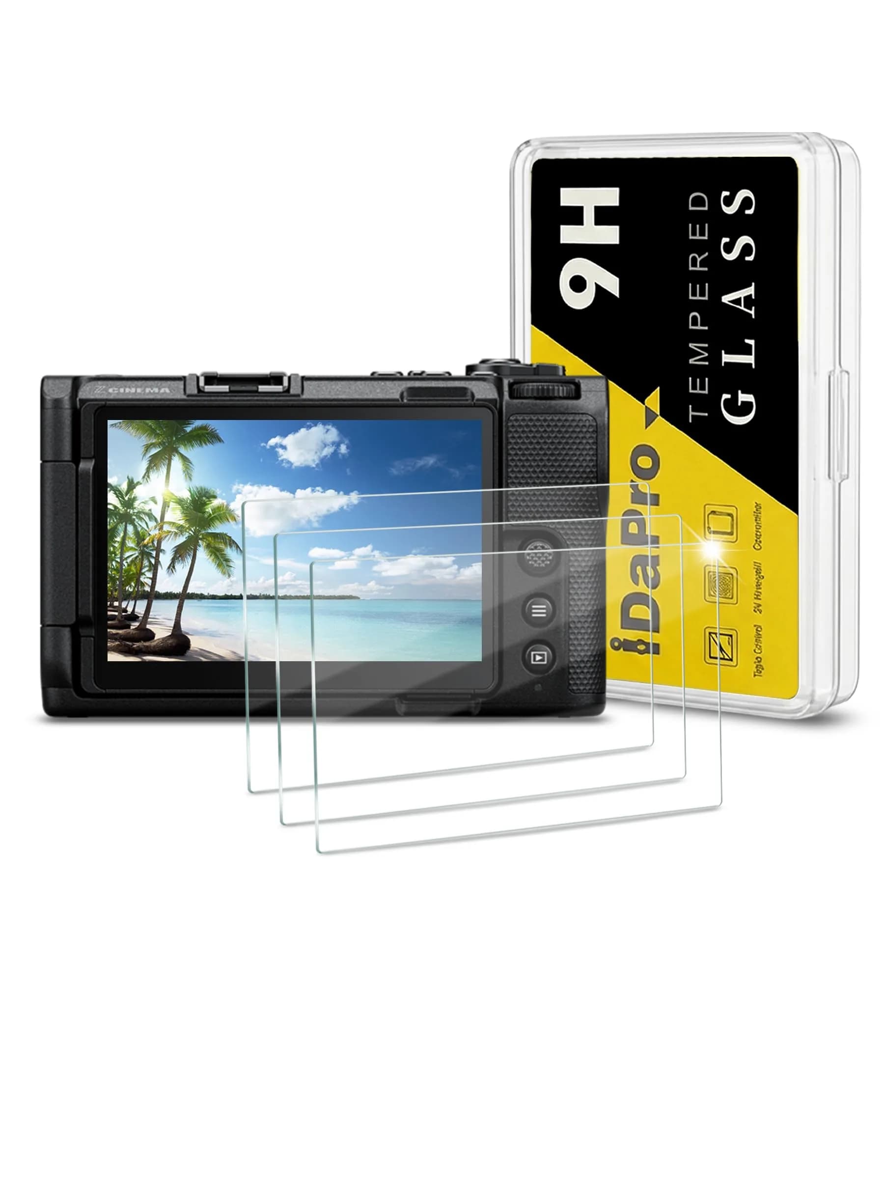 iDaPro Tempered Glass Screen Protector for Nikon ZR/RED Z Camera 3-Pack | 9H Hardness, Anti-Glare, Bubble-Free - main product image