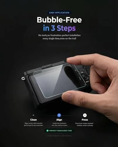 iDaPro Tempered Glass Screen Protector for Nikon ZR/RED Z Camera 3-Pack | 9H Hardness, Anti-Glare, Bubble-Free thumbnail 5
