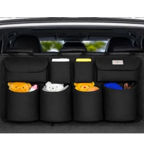 SURDOCA Large Capacity Car Trunk Organizer 110cm (43.3in) | Heavy Duty 600D Oxford Fabric with 8 Pockets thumbnail 1
