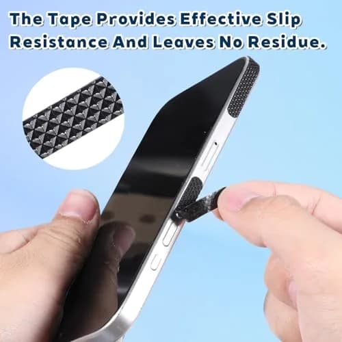 Ajcotahm 20 PCS Cell Phone Grip Tape, Black Non Slip Side Sticker Adhesive | Anti-Slip Rubber Stickers for Phone Case & Tablet thumbnail 4