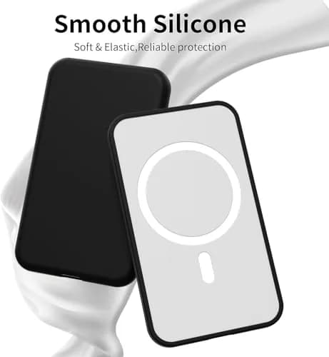 oakxco Black Silicone Case for iPhone Air Magsafe Battery Pack | Slim Fit Matte Finish thumbnail 3