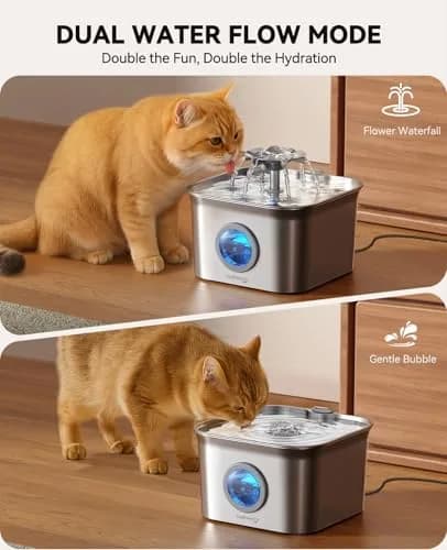 FEELNEEDY Cat Water Fountain Stainless Steel 2.8L | Ultra-Quiet, Dishwasher Safe, 4-Stage Filtration thumbnail 6