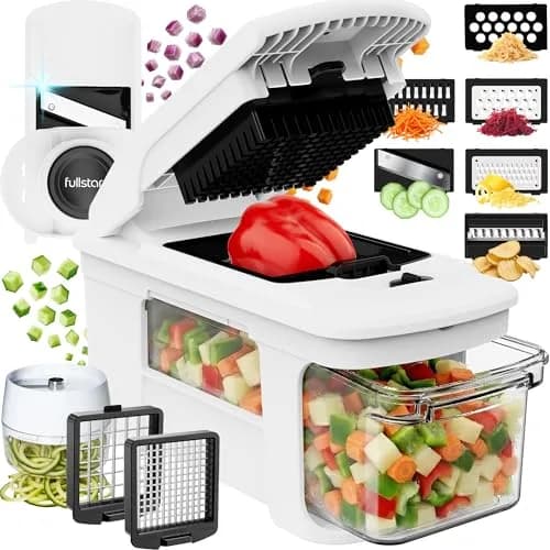 Fullstar Pro XL Vegetable Chopper & Mandoline Slicer 11-in-1 | 8 Stainless Steel Blades & Catch Tray thumbnail 1