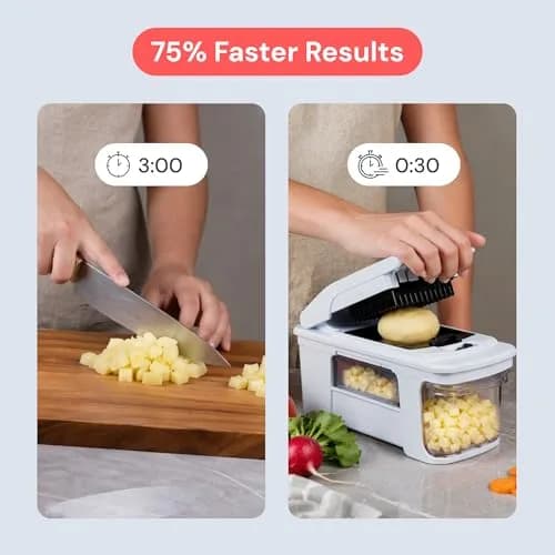 Fullstar Pro XL Vegetable Chopper & Mandoline Slicer 11-in-1 | 8 Stainless Steel Blades & Catch Tray thumbnail 7