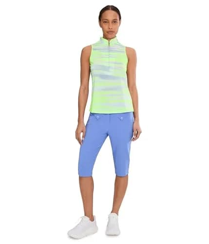 Jamie Sadock Painted Sunset Sleeveless Front Zip Yellow Small | Casual Women’s Tank Top thumbnail 2