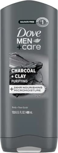 Dove Men+Care Charcoal + Clay Body & Face Wash 13.5oz Pack of 6 | Hydrates & Purifies Skin thumbnail 1
