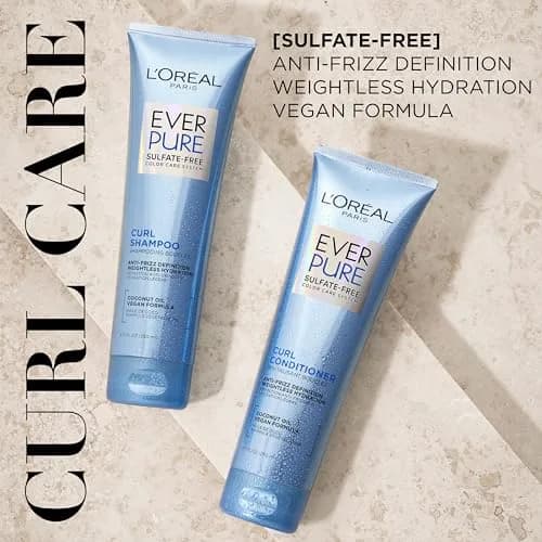 L'Oreal Paris EverPure Sulfate Free Shampoo for Curly Hair 756ml (25.5 Fl Oz) | Anti-Frizz Hydration thumbnail 2