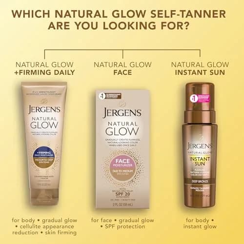 Jergens Natural Glow +Firming Body Lotion, Medium to Deep Skin Tone, 7.5 Oz (222ml) Bottles (Pack of 4) | Gradual Self Tanner with Collagen & Elastin thumbnail 9
