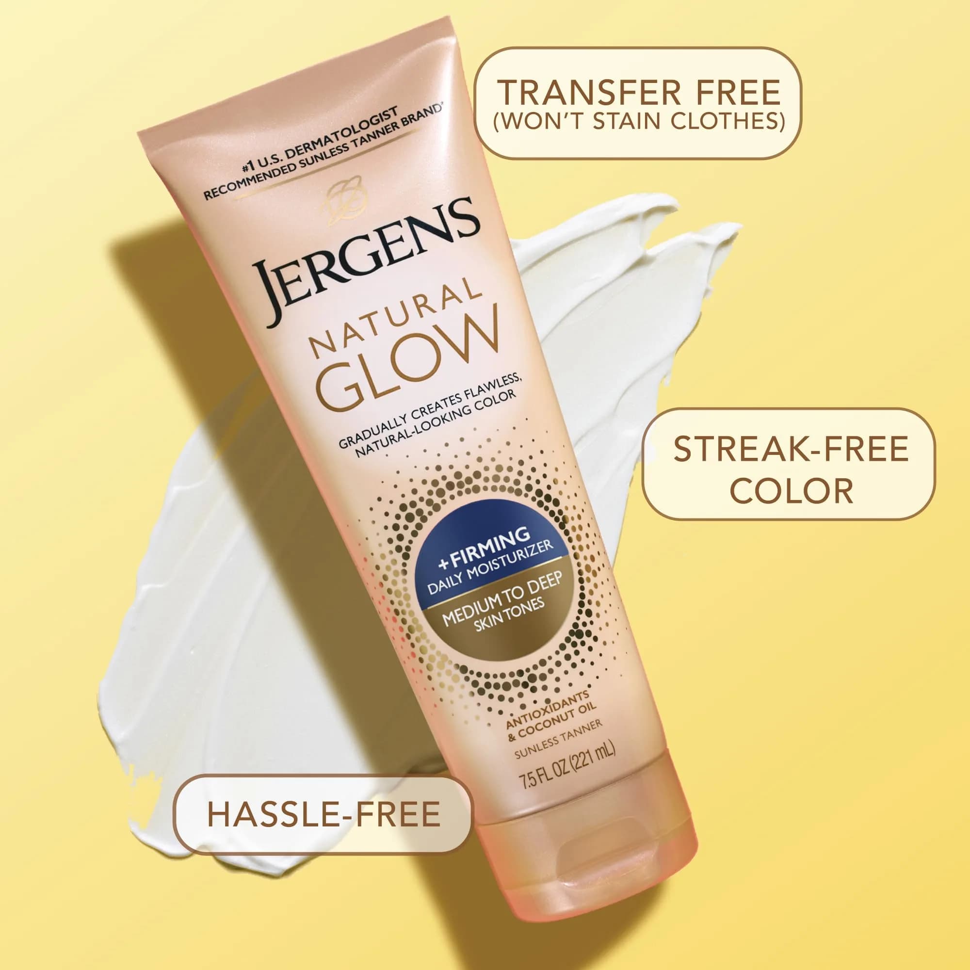 Jergens Natural Glow +Firming Body Lotion, Medium to Deep Skin Tone, 4x 7.5 Oz Bottles | Gradual Tan & Cellulite Reduction - view 7