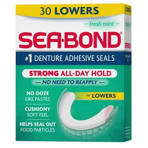 Sea-Bond Secure Denture Adhesive Seals Fresh Mint Uppers 720 Count (Pack of 24) | Mess-Free All-Day Hold thumbnail 1