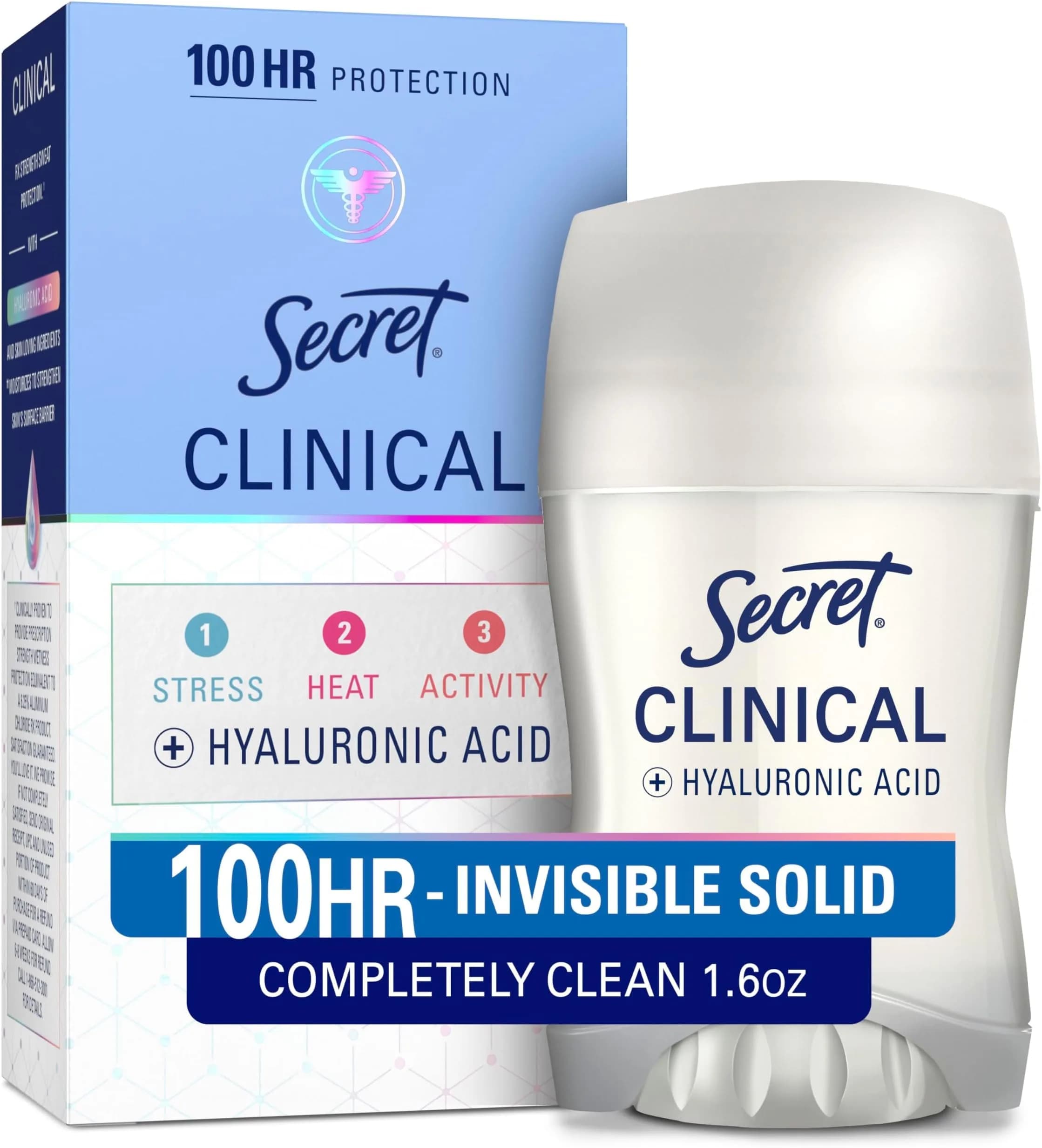 Secret Clinical Strength Invisible Solid Deodorant for Women, Completely Clean Scent, 1.6 oz (Pack of 12) - main product image
