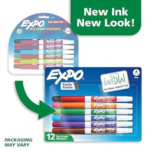 EXPO Low Odor Dry Erase Markers, Fine Tip, Assorted Colors, 96 Count | Bulk Pack Marking Pens for Classrooms & Offices thumbnail 2