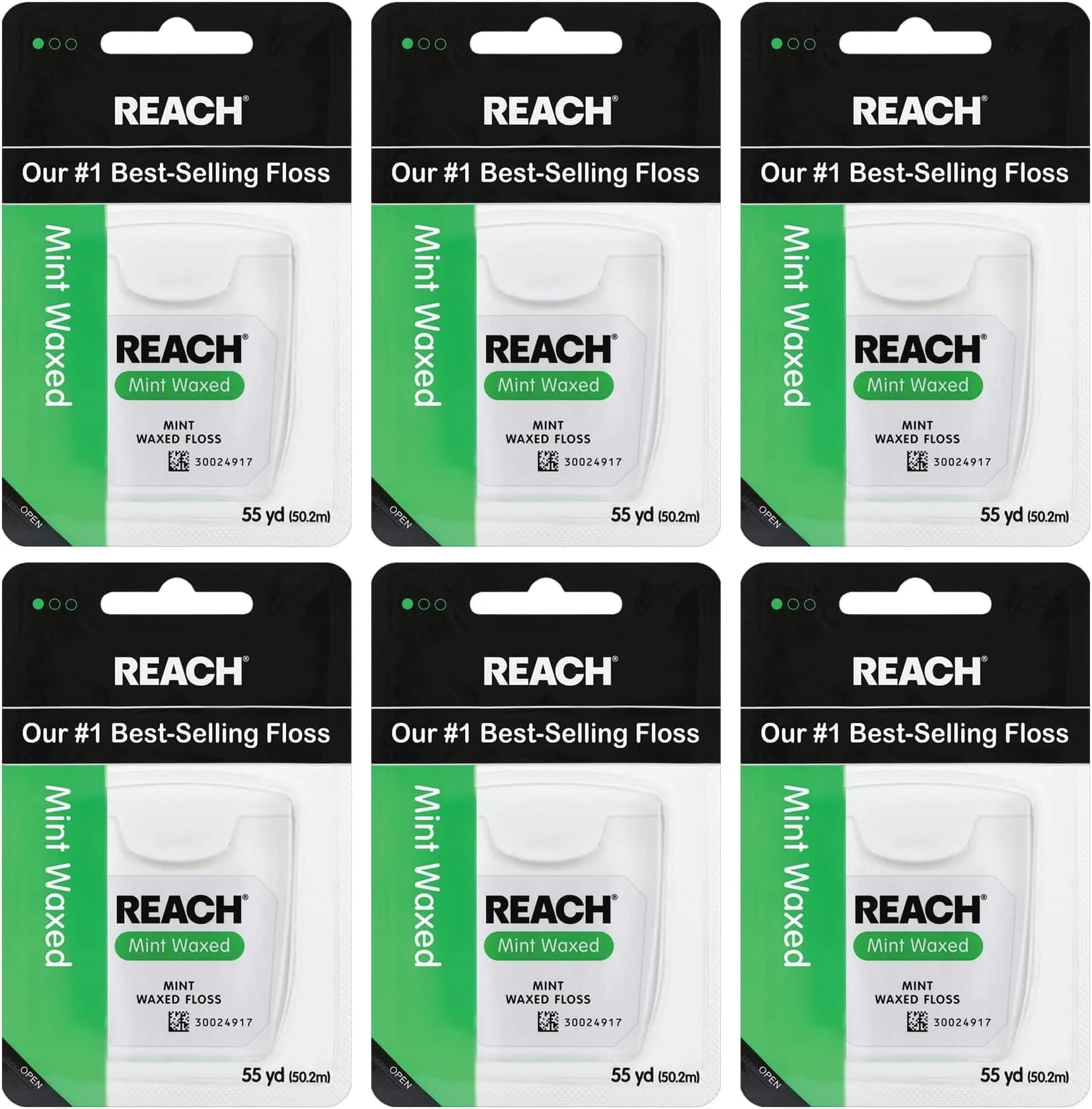 REACH Mint Waxed Dental Floss 165 Foot (5940 yd) | Shred Resistant, PFAS-Free, Dentist Recommended - main product image