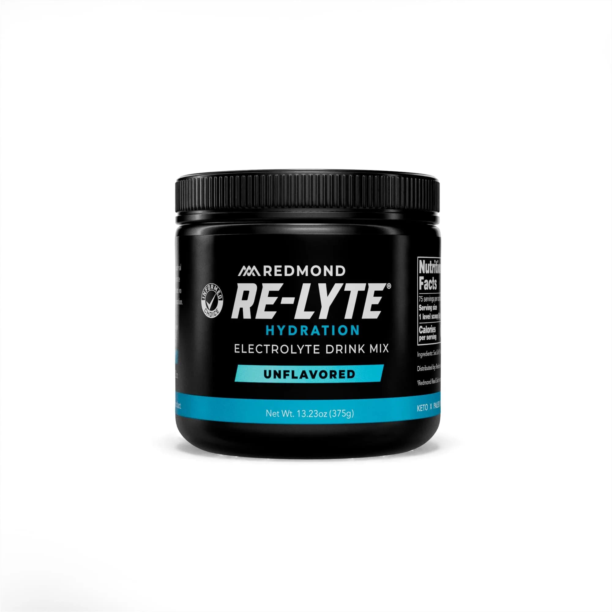 REDMOND Re-Lyte Sugar Free Electrolyte Powder Drink Mix (Unflavored) | Hydrates Naturally, Supports Muscle & Cell Function
