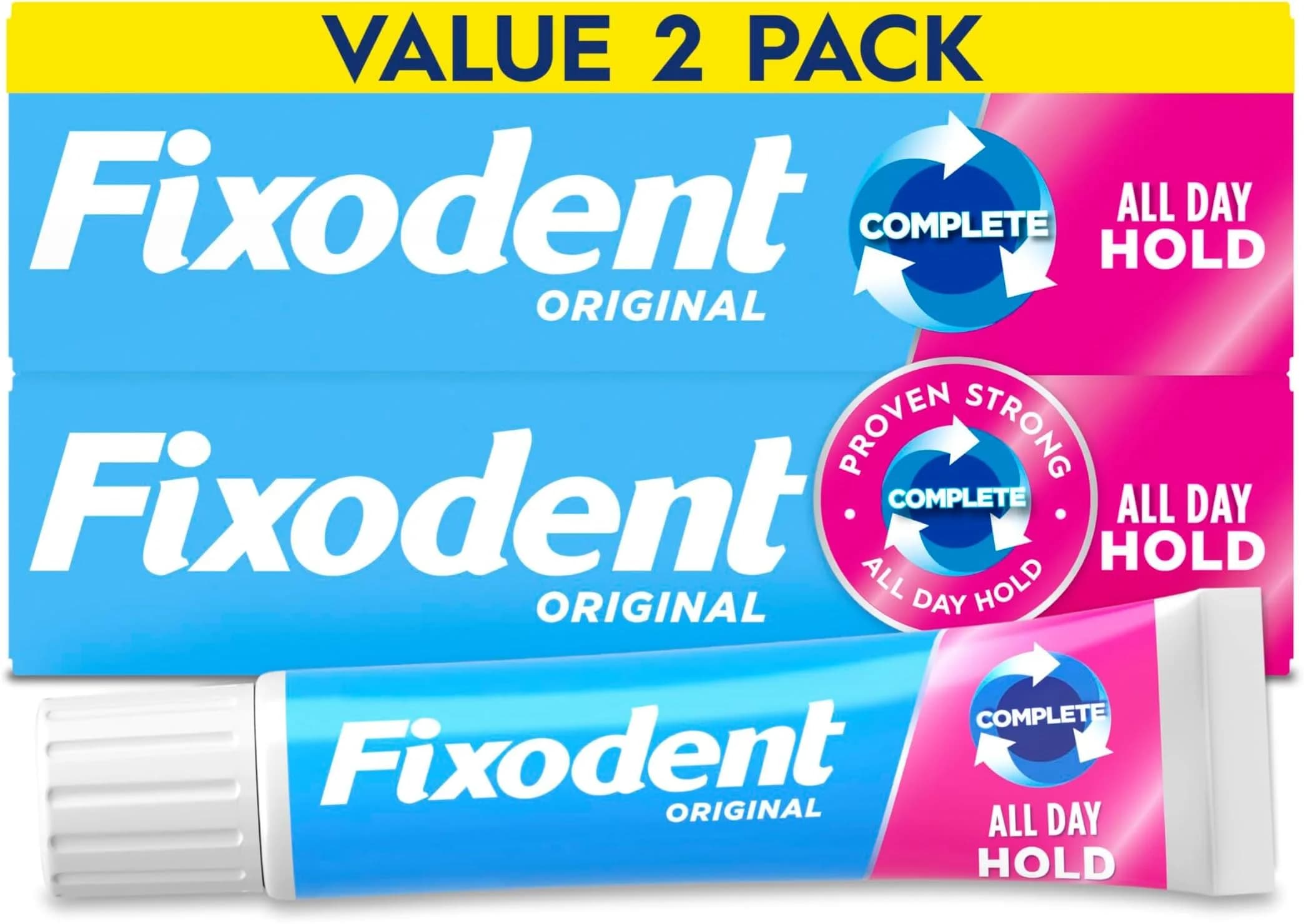 Fixodent Complete Original Denture Adhesive Cream - 2.4 oz Twin Packs (6 Count Total) - main product image