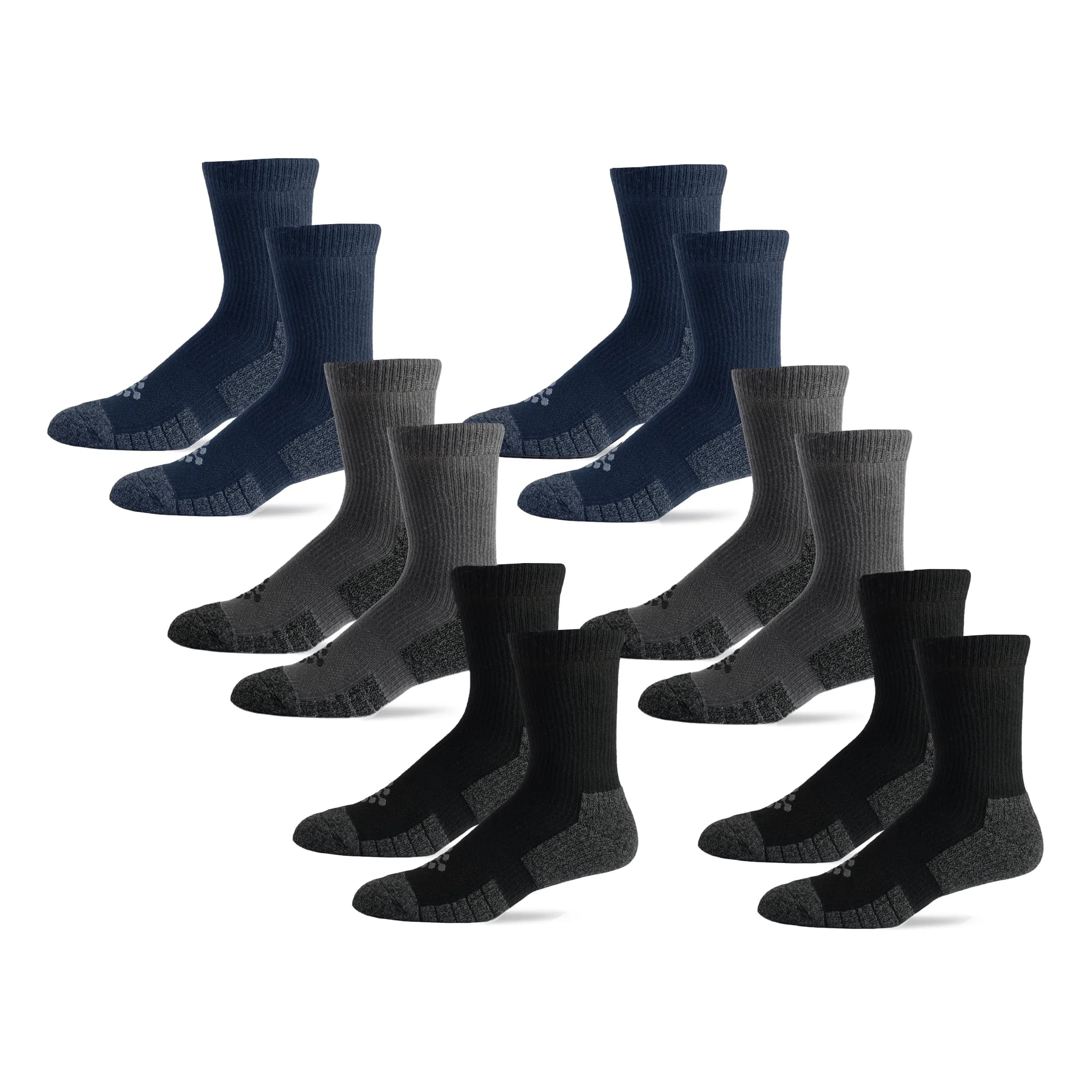 Grandview Hosiery LLC Flow Cushion High Impact Crew Socks 10-14.5 | Maximum Impact Comfort for Active Men