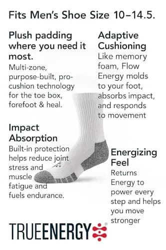 Grandview Hosiery LLC Flow Cushion High Impact Crew Socks 10-14.5 | Maximum Impact Comfort for Active Men thumbnail 7