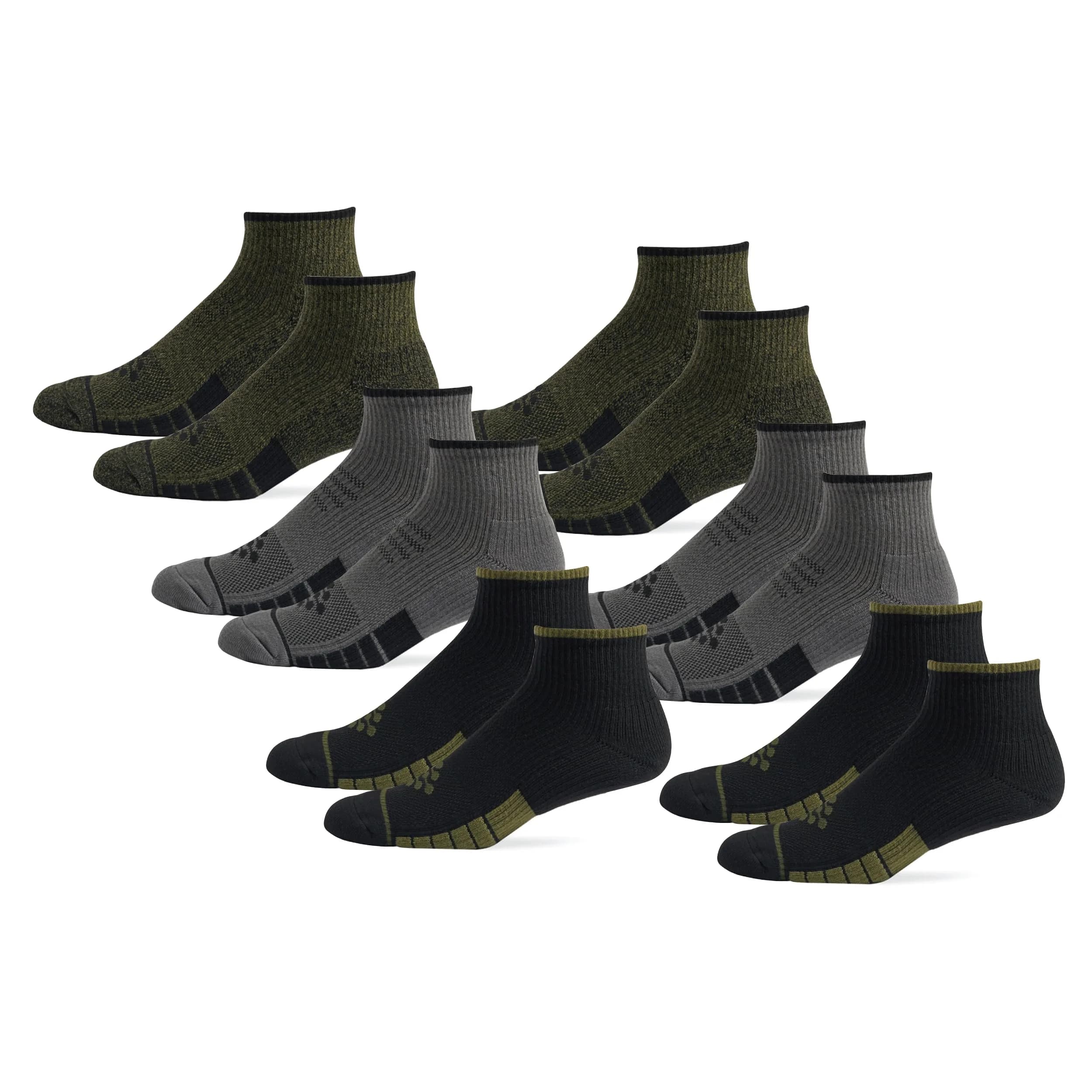 Grandview Hosiery LLC Flow Cushion High Impact Quarter Sock Large 10-14.5 | Impact Protection & Comfort