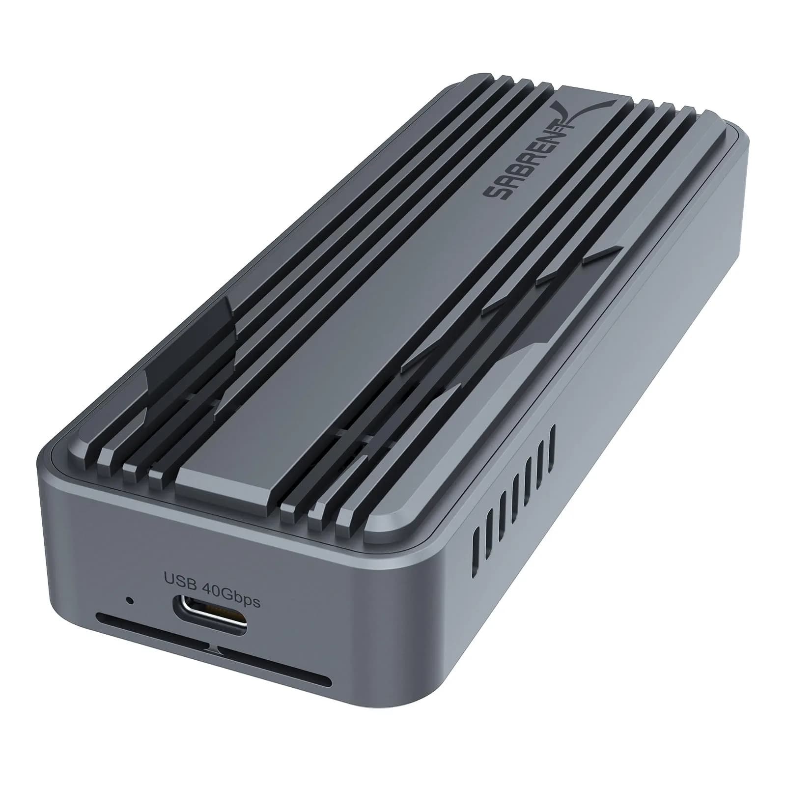 SABRENT USB4 NVMe SSD Enclosure EC-U4TN | 3900MB/s Tool-Free External Drive Case for PCIe Gen4 SSDs — SPACE GREY