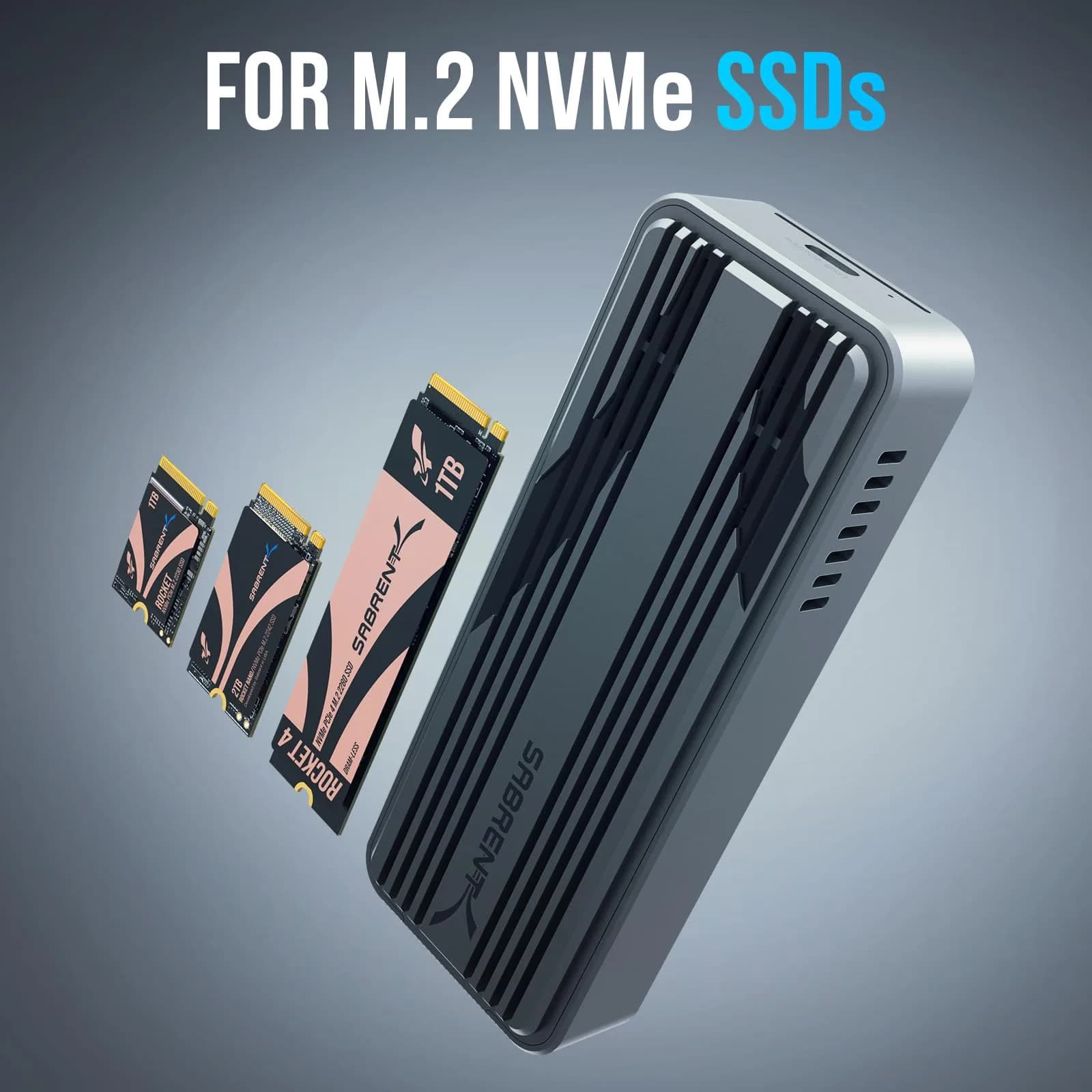 SABRENT USB4 NVMe SSD Enclosure EC-U4TN | 3900MB/s Tool-Free External Drive Case for PCIe Gen4 SSDs - view 5