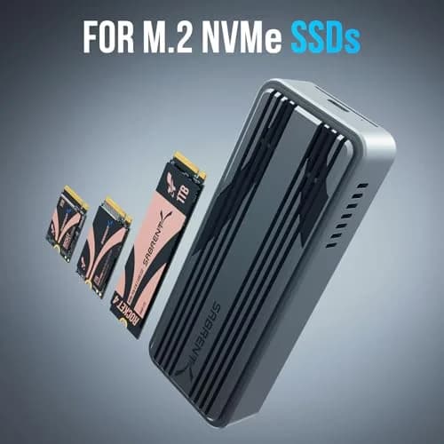 SABRENT USB4 NVMe SSD Enclosure EC-U4TN | 3900MB/s Tool-Free External Drive Case for PCIe Gen4 SSDs thumbnail 5
