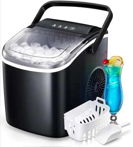 Electactic Portable Countertop Ice Maker Machine with Self-Cleaning Function, 26 lbs/24 Hours, 1.3L Water Tank | 220V Compatible thumbnail 1