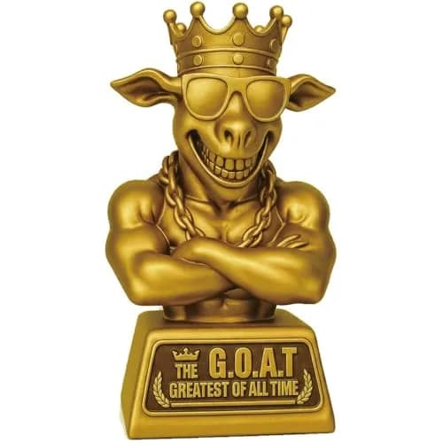 Mascotwish Muscle Goat Trophy – 9" G.O.A.T. with Muscle Resin Award for Fantasy Football, Office Desk, Best Player Trophy thumbnail 1